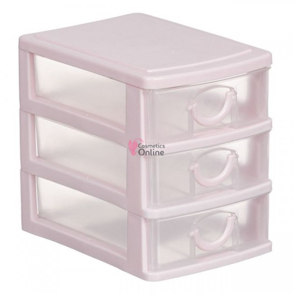 Cutie Beauty Case CB05CC pentru Accesorii cu 3 sertare mica, art MJ 1229025 Roz